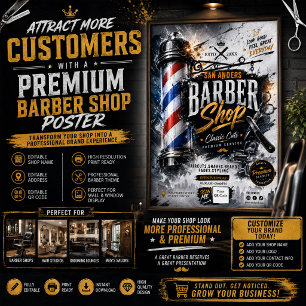 Affiche de salon de coiffure modifiable   Enseigne
