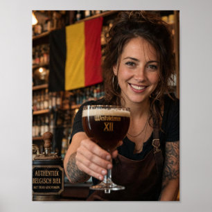 Affiche de salutation de tavernier de bière brune