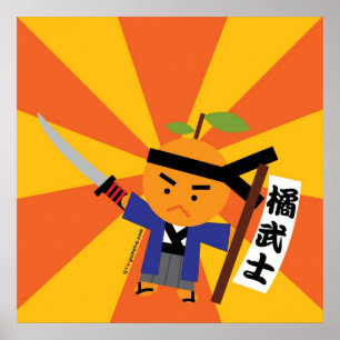 Affiche de samouraïs de mandarine