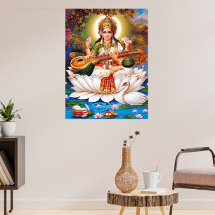 Affiche de Saraswati Déesse de l'Art et de l'Éduca