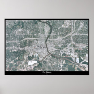 Affiche de satellite de Des Moines, Iowa