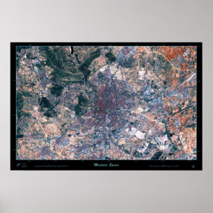 Affiche de satellite de Madrid, Espagne