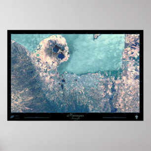Affiche de satellite de Managua, Nicaragua
