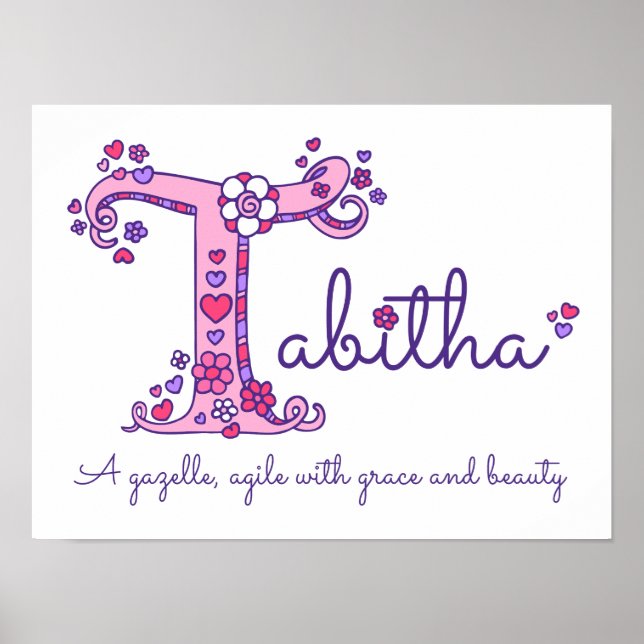 Affiche de sens du prénom de fille Tabitha art mon (Devant)