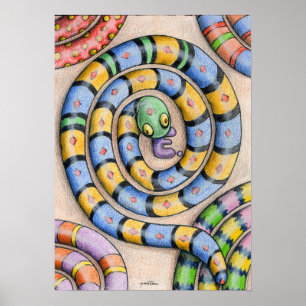 Affiche de serpent d'alphabet d'art de Denis