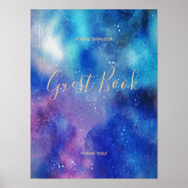 Affiche de signature de livre d'or Confetti Aquare (Devant)