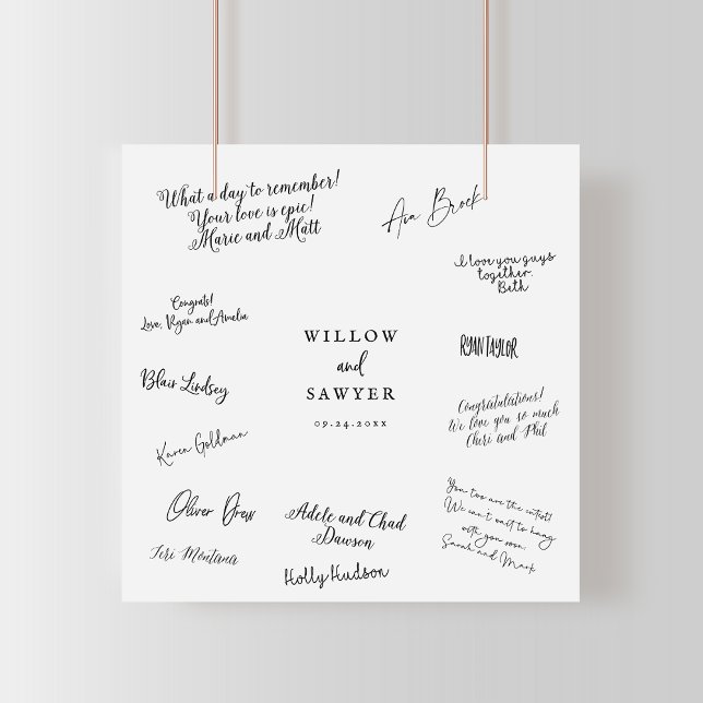 Affiche de signature de script rustique Mariage in (Créateur téléchargé)