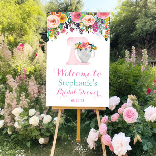 Affiche de signe floral de cuisine de stock