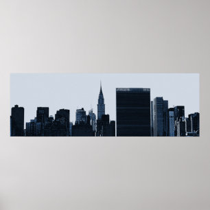 Affiche de silhouette d'horizon de New York