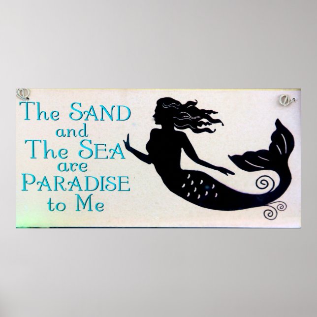 affiche de sirène de sable et de mer (Devant)