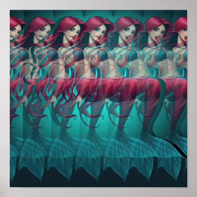 Affiche de sirène stéréogramme 3D (Devant)