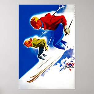 Affiche de ski Art de ski Cadeau de skieur Affiche