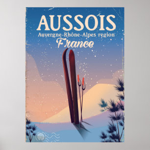 Affiche de ski Aussois Auvergne-Rhône-Alpes France