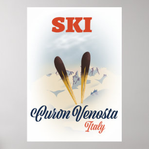 Affiche de ski Curon Venosta Italie