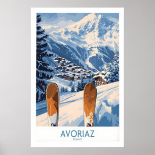 Affiche de ski d'Avoriaz France Impression 1