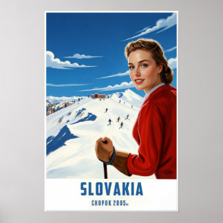 Affiche de ski de Slovaquie