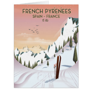 Affiche de ski des Pyrénées françaises