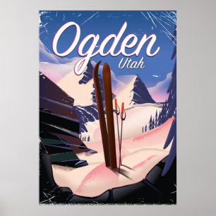 affiche de ski d'Ogden, Utah