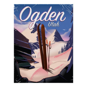 affiche de ski d'Ogden, Utah