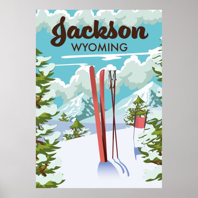 Affiche de ski Jackson Wyoming (Devant)