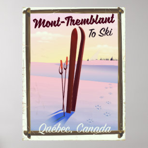 Affiche de ski Mont-Tremblant Québec.