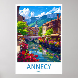 Affiche de ski vintage du parc national d'Annecy