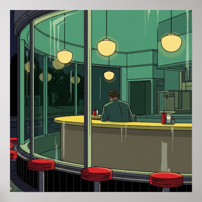Affiche de solitude à la gare (Devant)