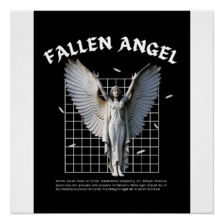 Affiche de style gothique d'ange déchu d'esthétiqu