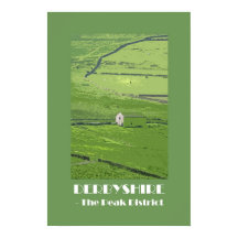 Affiche de style rétro du district de Derbyshire P