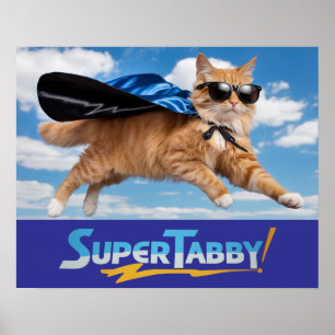 Affiche de super-héros chaton mignon