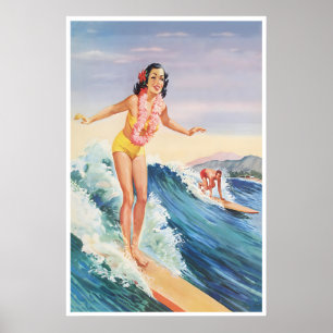 Affiche de surf à Hawaï Art hawaïen Impression de