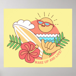 Affiche de surf d'été