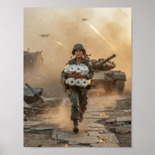 Affiche de survie dans la zone de guerre avec un h