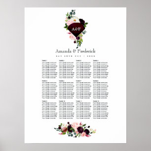 Affiche de table pour les 40 ans de mariage Rubis