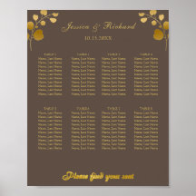 Affiche de tableau de sièges de 8 tables Eucalyptu