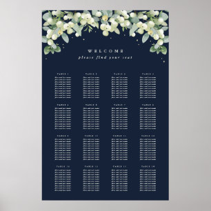 Affiche de tableau de sièges Navy 24x36" 16 tables