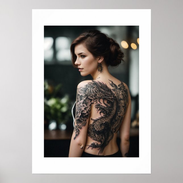 affiche de tatouage de fille (Devant)