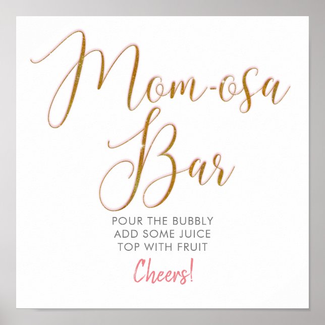 Affiche de texte en écriture script Mom-osa Bar Go (Devant)