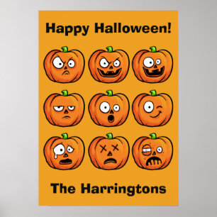 Affiche de texte personnalisée Citrouille d'Hallow