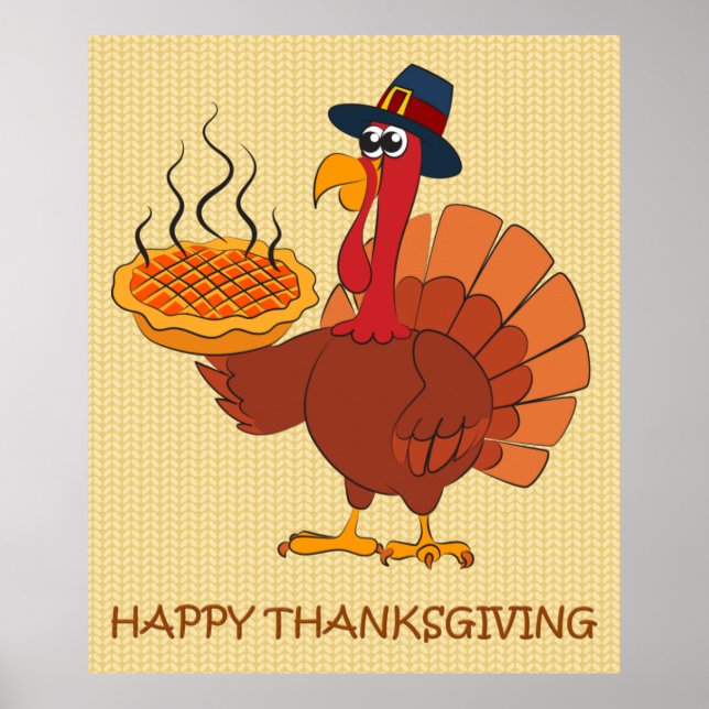 Affiche de Thanksgiving Turkey & Pie (Devant)
