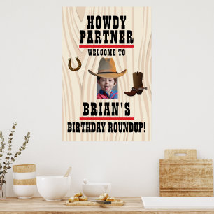 Affiche de thème western avec photo