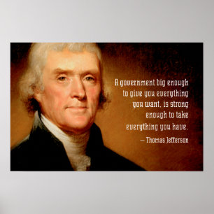Affiche de Thomas Jefferson sur le grand gouvernem