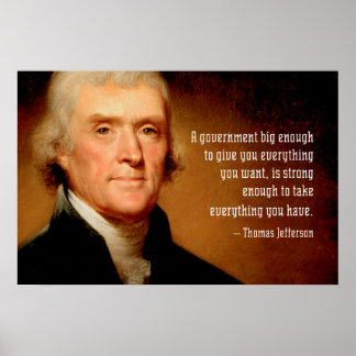 Affiche de Thomas Jefferson sur le grand gouvernem