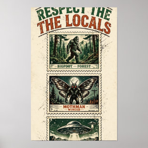 Affiche de timbres-poste cryptides « Respectez les