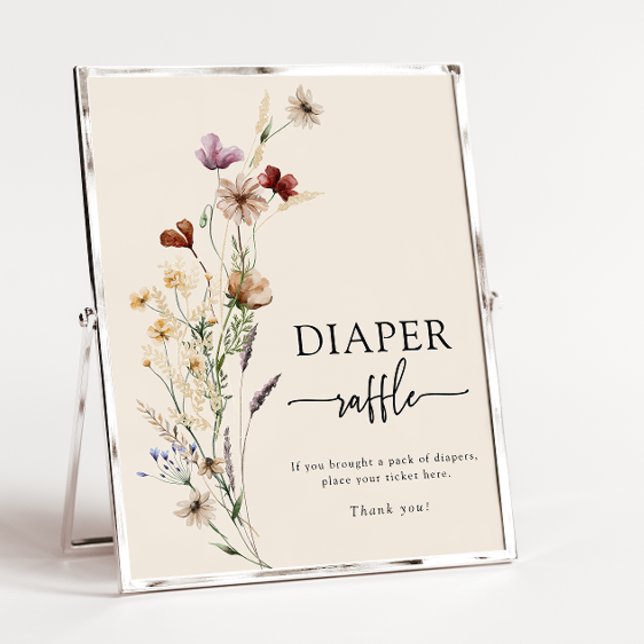 Affiche de tirage au sort de couches Boho (Boho Diaper Raffle Poster - Frame not included
)