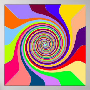 Affiche de tourbillon multicolore abstrait