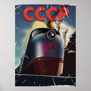 Affiche de train rétro vintage CCCP soviétique