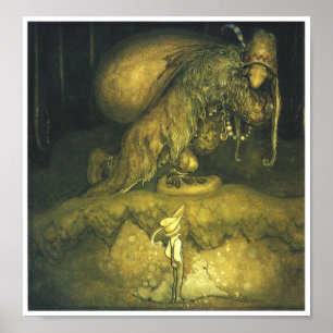 Affiche de Troll de vieil homme de John Bauer