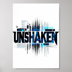 Affiche de typographie Cyberpunk INÉBRANLABLE