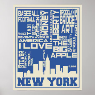Affiche de typographie de New York City